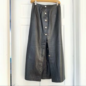 Vintage Leather Maxi Skirt